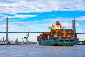 Cargo Ship on the Savannah River 04044
